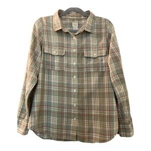 J. CREW button down shirt, The Perfect Shirt, 100% cotton. Size M, muted green.
